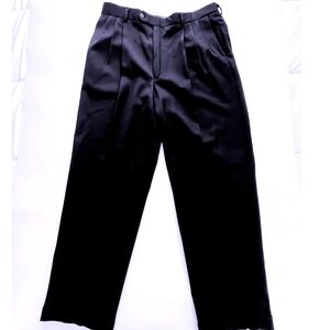Monsieur by Givenchy Vintage Blue Pleated Trousers Mens 38R High Rise Cuffed